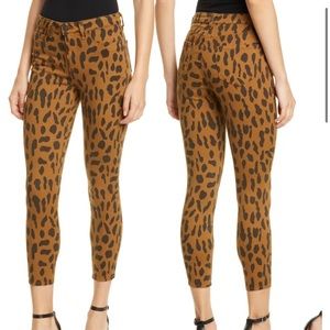 L’AGENCE Margot cropped high rise skinny animal print sz 25